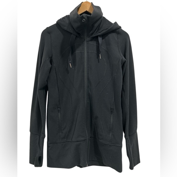 Lululemon Stride Full Zip Jacket with Hood and Thumb Holes in Black - 6 - Picture 1 of 9